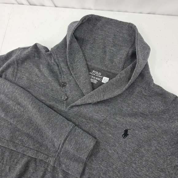Polo Ralph Lauren Other - Polo Ralph Lauren Luxury Jersey Shawl Collar Pullover Men’s XL Gray Cotton L/S.